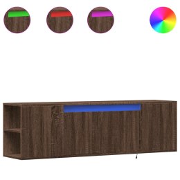 Ścienna szafka TV z LED, brązowy dąb, 135x31x39,5 cm  Lumarko!