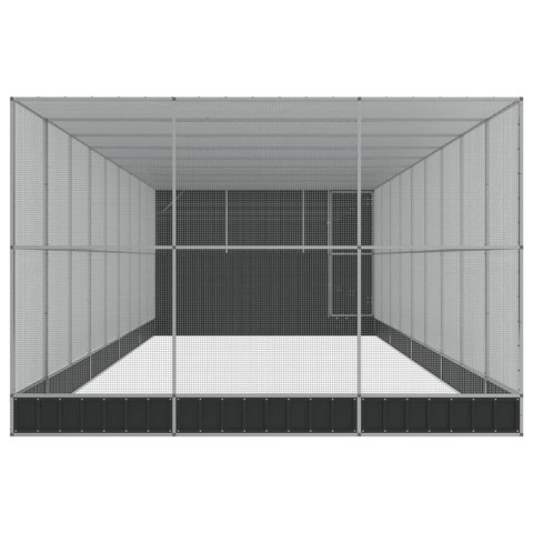 Woliera z przedłużeniem, srebrna, 1118x303x216 cm, stalowa  Lumarko!