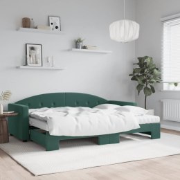 Sofa rozsuwana z materacami, ciemnozielona, 80x200 cm, aksamit Lumarko!