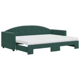 Sofa rozsuwana z materacami, ciemnozielona, 80x200 cm, aksamit Lumarko!