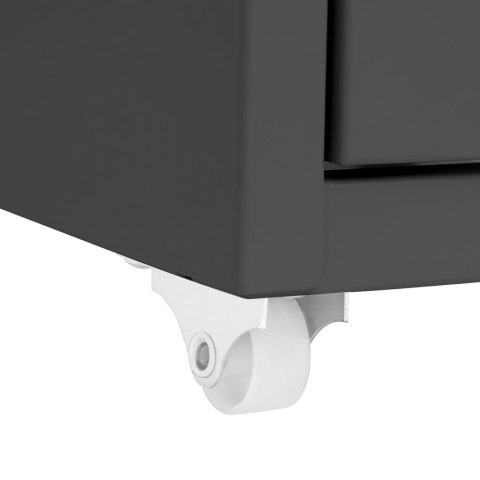 Mobilna szafka kartotekowa, antracytowa, 28x41x109 cm, metalowa Lumarko!