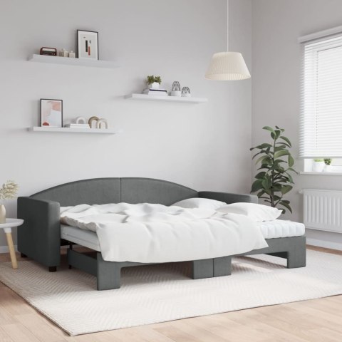 Sofa rozsuwana z materacami, ciemnoszara, 90x190 cm, tkanina Lumarko!