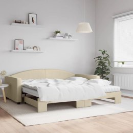 Sofa rozsuwana z materacami, kremowa, 100x200 cm, tkanina Lumarko!