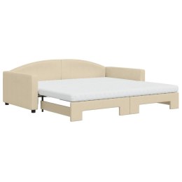 Sofa rozsuwana z materacami, kremowa, 100x200 cm, tkanina Lumarko!