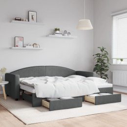 Sofa rozsuwana z szufladami, ciemnoszara, 80x200 cm, tkanina Lumarko!
