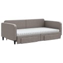 Sofa rozsuwana z szufladami, taupe, 100x200 cm, tkanina Lumarko!