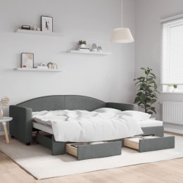 Sofa rozsuwana z szufladami, ciemnoszara, 90x190 cm, tkanina Lumarko!