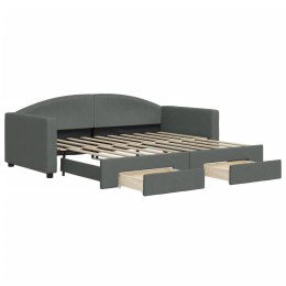 Sofa rozsuwana z szufladami, ciemnoszara, 90x190 cm, tkanina Lumarko!