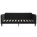 Sofa z funkcją spania, czarna, 90x190 cm, obita tkaniną Lumarko!