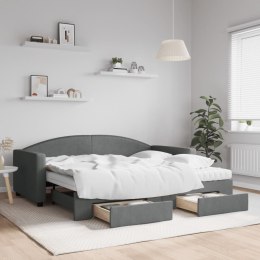 Sofa rozsuwana z szufladami, ciemnoszara, 90x190 cm, tkanina Lumarko!