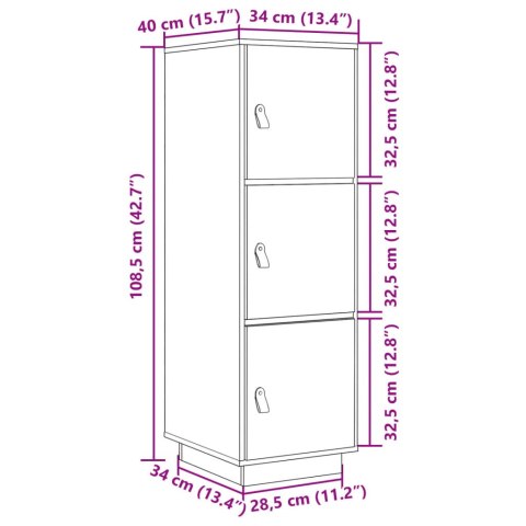  Szafka, szara, 34x40x108,5 cm, lite drewno sosnowe Lumarko!