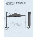 Parasol ogrodowy, 3 x 3 m, kwadratowy, wiszący parasol