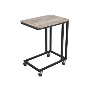 Stolik boczny , stolik sofa na kółkach, kształt C, mobilny stolik kawowy, 50 x 35 x 60 cm, stolik do salonu z metalową ramą, na 