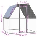 Klatka dla kurcząt, srebrno-szara, 2x2x2 m, stal galwanizowana Lumarko!