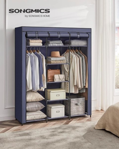 Szafa materiałowa, składana szafa z drążkiem na wiesza