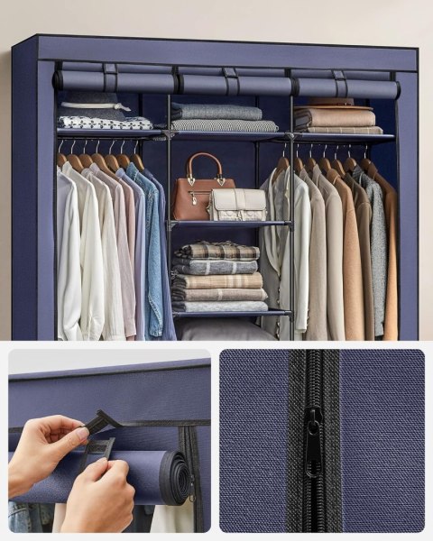 Szafa materiałowa, składana szafa z drążkiem na wiesza