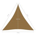  Żagiel przeciwsłoneczny, 160 g/m², kolor taupe, 4x4x4 m, HDPE Lumarko!