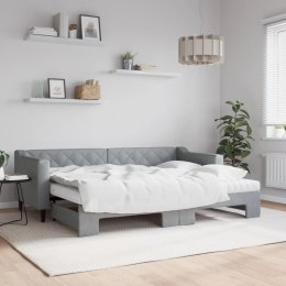 Sofa rozsuwana z materacami, jasnoszara, 80x200 cm, tkanina Lumarko!
