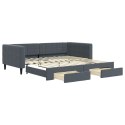 Sofa rozsuwana z szufladami, ciemnoszara, 100x200 cm, aksamit Lumarko!