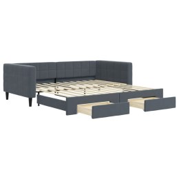 Sofa rozsuwana z szufladami, ciemnoszara, 100x200 cm, aksamit Lumarko!
