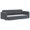 Sofa rozsuwana z szufladami, ciemnoszara, 80x200 cm, aksamit Lumarko!