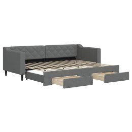 Sofa rozsuwana z szufladami, ciemnoszara, 80x200 cm, tkanina Lumarko!