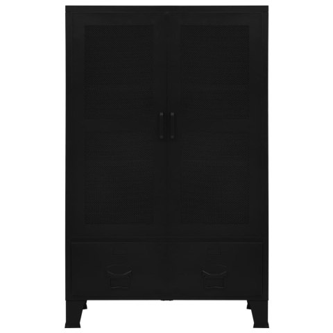 Szafka industrialna z siatką, stal, 75x40x120 cm, czarna Lumarko!