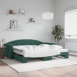 Sofa rozsuwana z materacami, ciemnozielona, 100x200 cm, aksamit Lumarko!