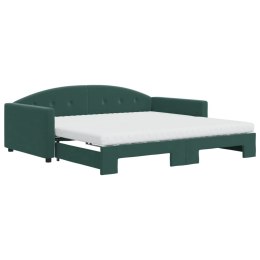 Sofa rozsuwana z materacami, ciemnozielona, 100x200 cm, aksamit Lumarko!