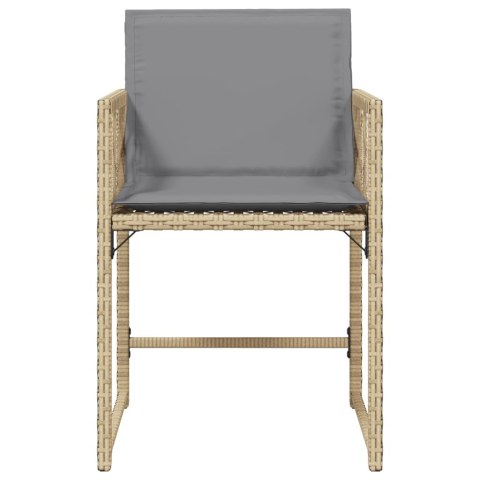 Krzesła ogrodowe z poduszkami, 4 szt., mieszany beż, polirattan Lumarko!