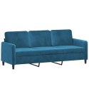 Sofa 3-osobowa, niebieski, 180 cm, tapicerowana aksamitem Lumarko!