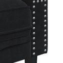 3-cz. wypoczynek Chesterfield z wałkami, czarny, aksamit Lumarko!