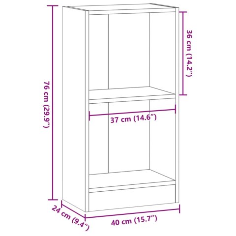 Regał, dąb artisian, 40x24x76 cm, materiał drewnopochodny Lumarko!