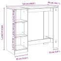 Stolik barowy z regałem, biały, 124x46x103,5 cm Lumarko!