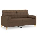 2-osobowa sofa z poduszkami, brązowa, 140 cm, tkanina Lumarko!