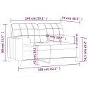 2-osobowa sofa z poduszkami, brązowa, 140 cm, tkanina Lumarko!