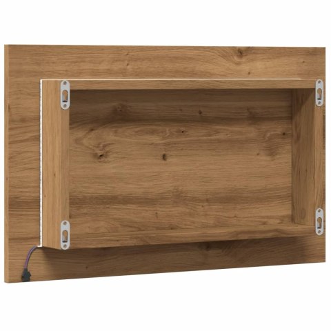 Lustro łazienkowe z LED, dąb artisan, 60x8,5x38 cm Lumarko!