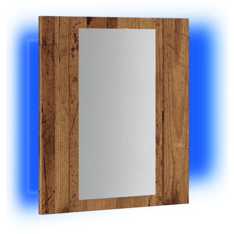 Szafka łazienkowa z lustrem i LED, stare drewno, 40x12x45 cm Lumarko!