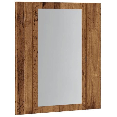 Szafka łazienkowa z lustrem i LED, stare drewno, 40x12x45 cm Lumarko!