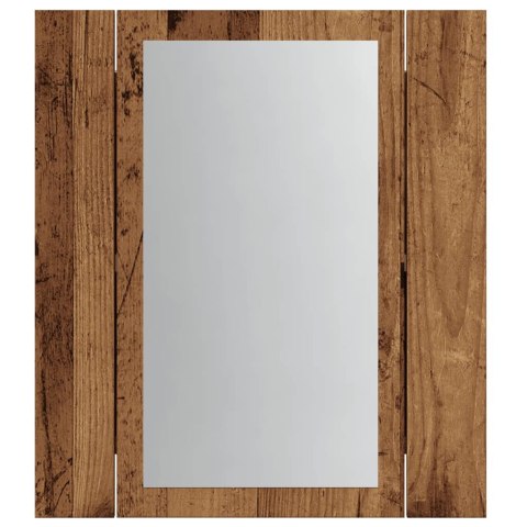 Szafka łazienkowa z lustrem i LED, stare drewno, 40x12x45 cm Lumarko!