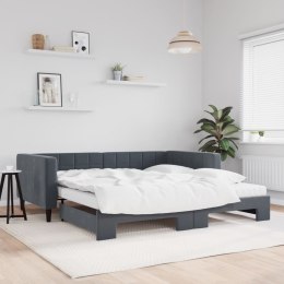 Sofa rozsuwana z materacami, ciemnoszara, 100x200 cm, aksamit Lumarko!