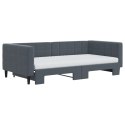Sofa rozsuwana z materacami, ciemnoszara, 100x200 cm, aksamit Lumarko!