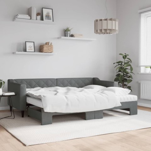 Sofa rozsuwana z materacami, ciemnoszara, 80x200 cm, tkanina Lumarko!