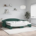 Sofa rozsuwana z materacami, ciemnozielona, 90x200 cm, aksamit Lumarko!