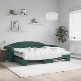Sofa rozsuwana z materacami, ciemnozielona, 90x200 cm, aksamit Lumarko!