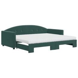 Sofa rozsuwana z materacami, ciemnozielona, 90x200 cm, aksamit Lumarko!