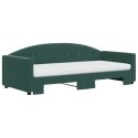 Sofa rozsuwana z materacami, ciemnozielona, 90x200 cm, aksamit Lumarko!