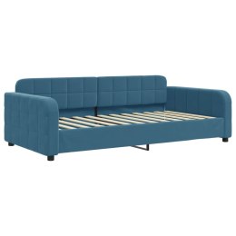 Sofa z funkcją spania, niebieska, 90x200 cm, obita aksamitem Lumarko!