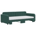 Sofa rozsuwana z materacami, ciemnozielona, 90x200 cm, aksamit Lumarko!