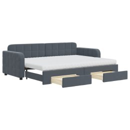 Sofa rozsuwana z szufladami, ciemnoszara, 80x200 cm, aksamit Lumarko!